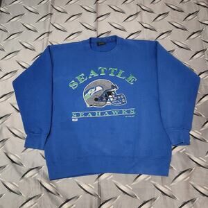 VTG Seattle Seahawks Sweatshirt Size L FLAWS